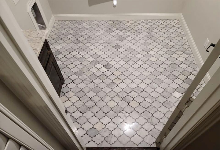 Example Tile Floor Installation After - jrscountertops