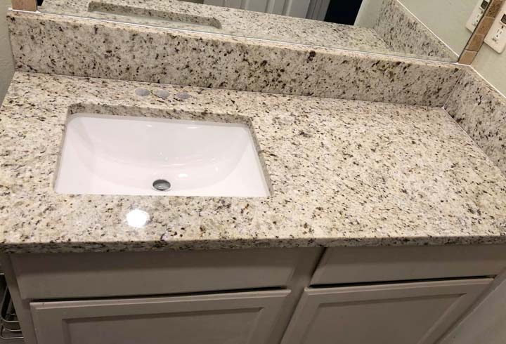 Example Bathroom Granite Countertop Installation After - jrscountertops